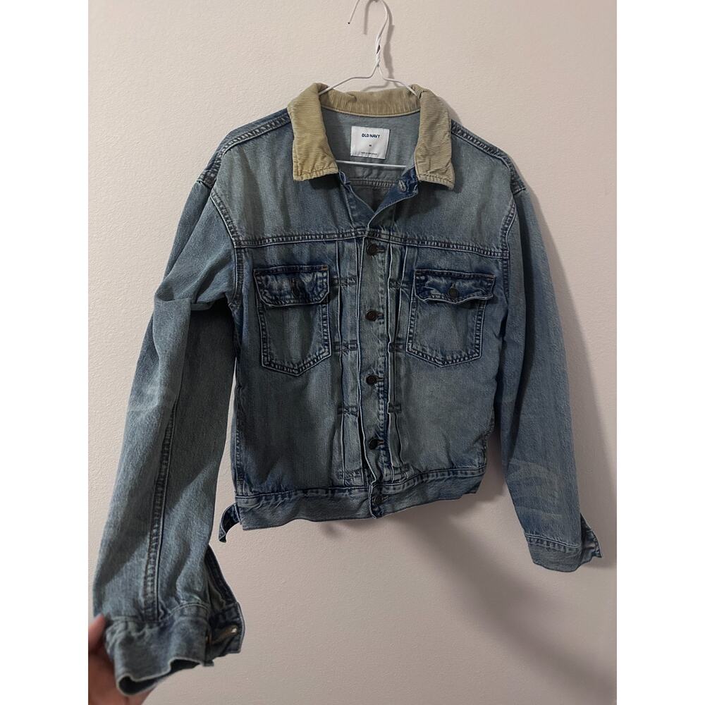 Vintage Old Navy womens size medium denim jean barn chore jacket collared - Picture 2 of 5
